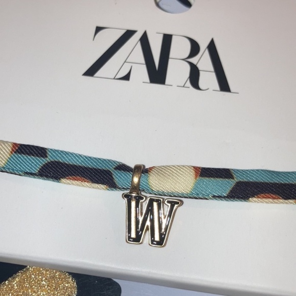Zara Ribbon bracelet “W” Monogram charm NEW